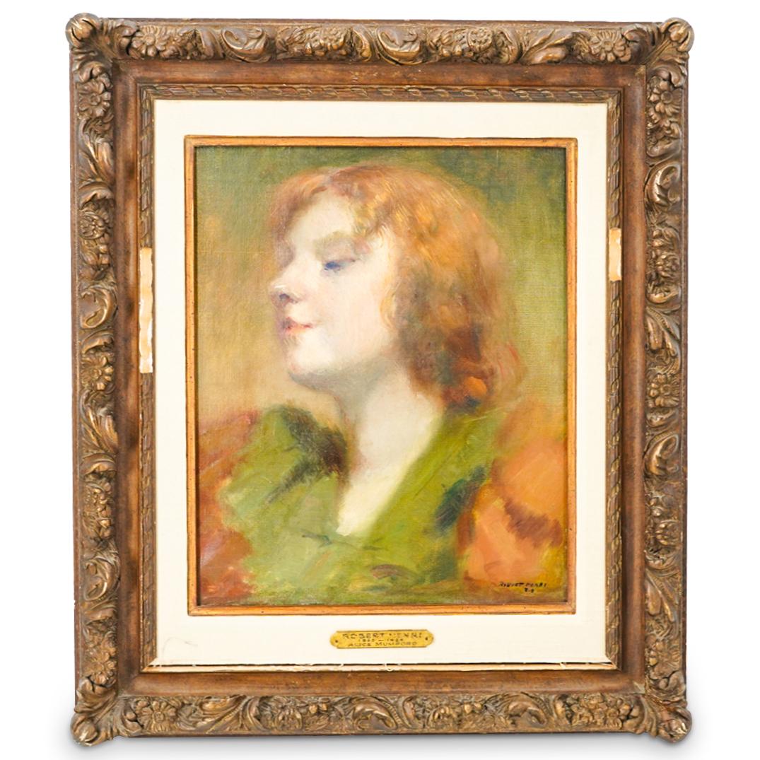 Robert Henri (American, 1865-1929) 'Alice Mumford' Oil on Canvas Portrait Painting (1 of 11)