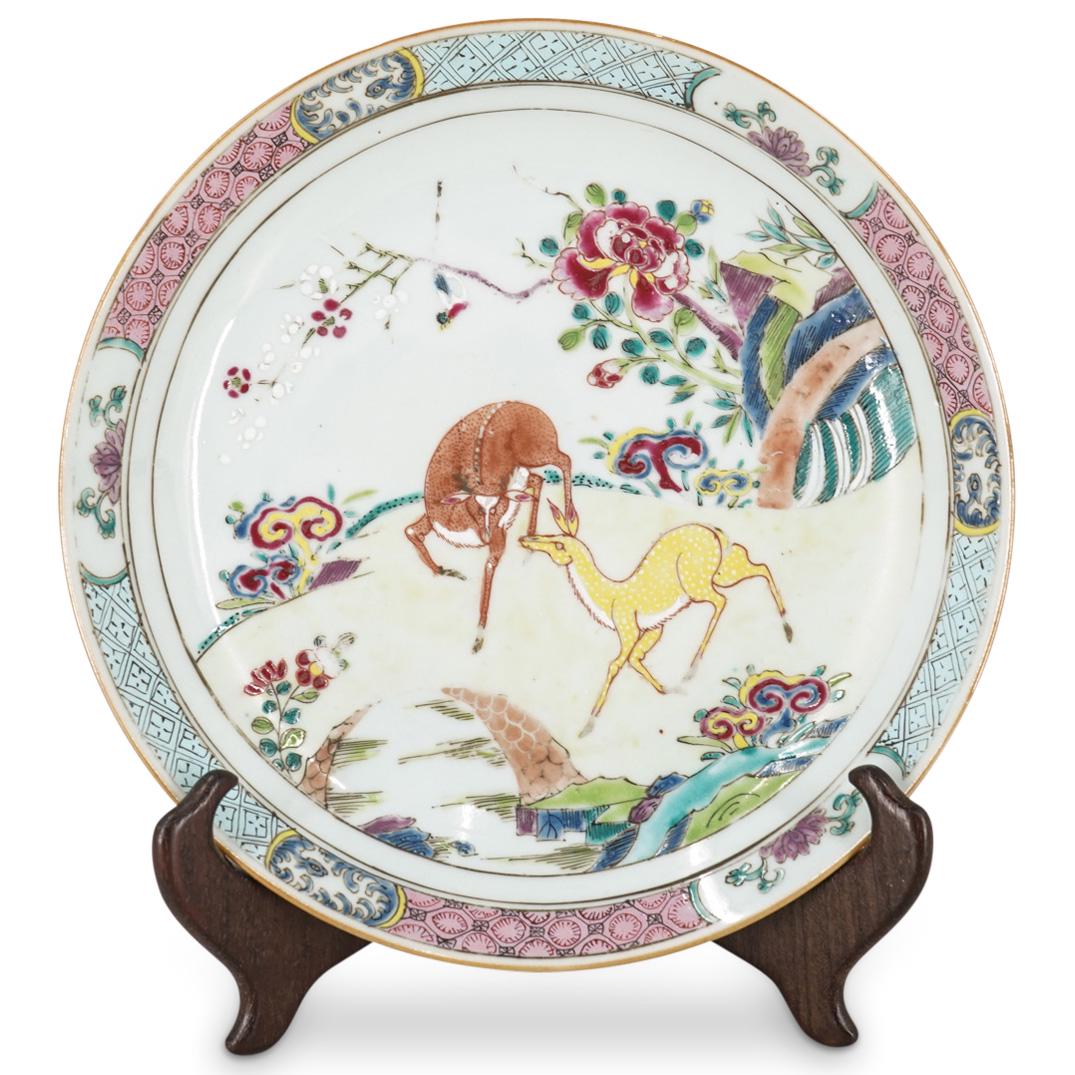 Chinese Qianlong Porcelain Deer Footed Plate (1 of 4)