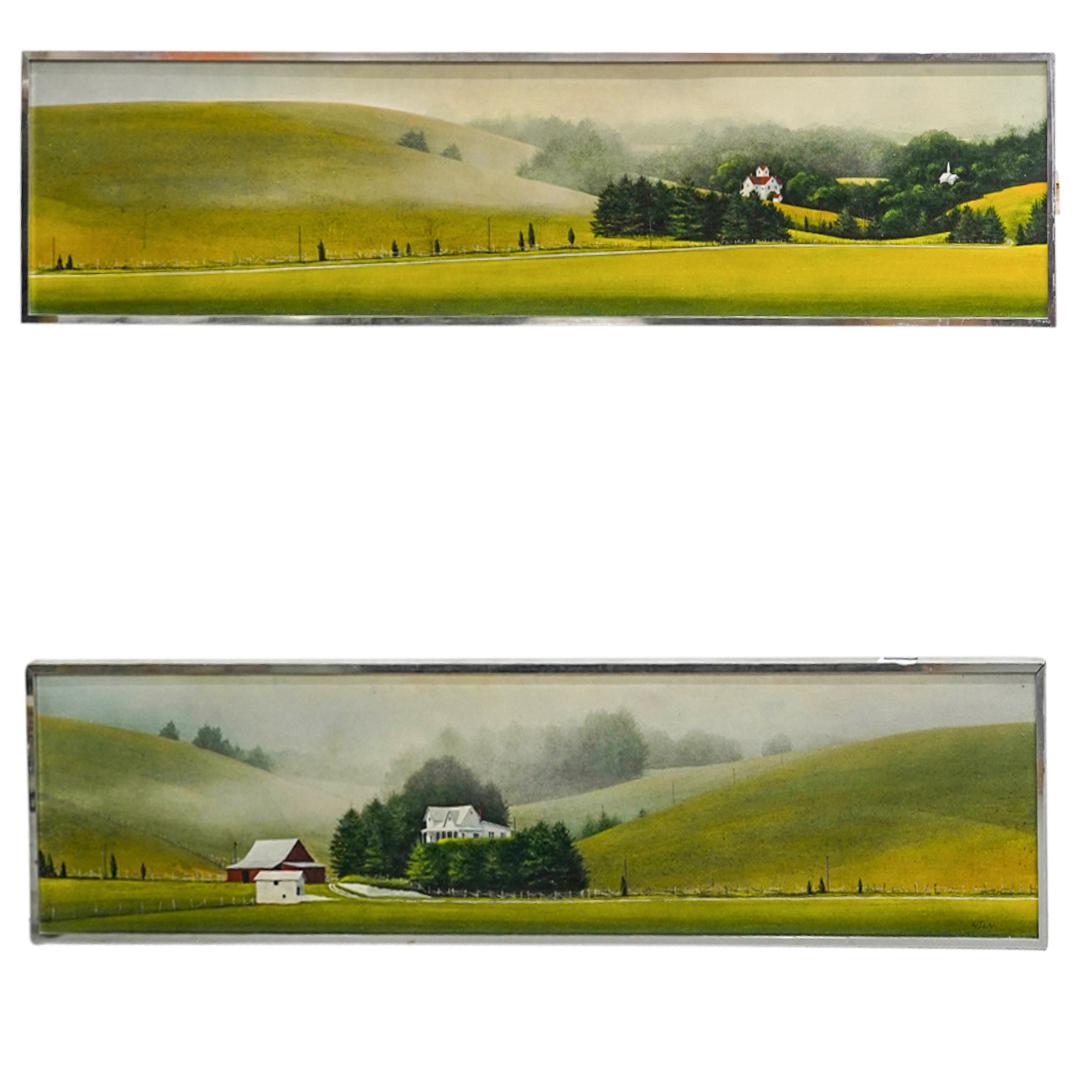 (2Pc) William R. Dunlap (American/Mississippi, b. 1944) Landscape Oil on Panel Paintings (1 of 10)