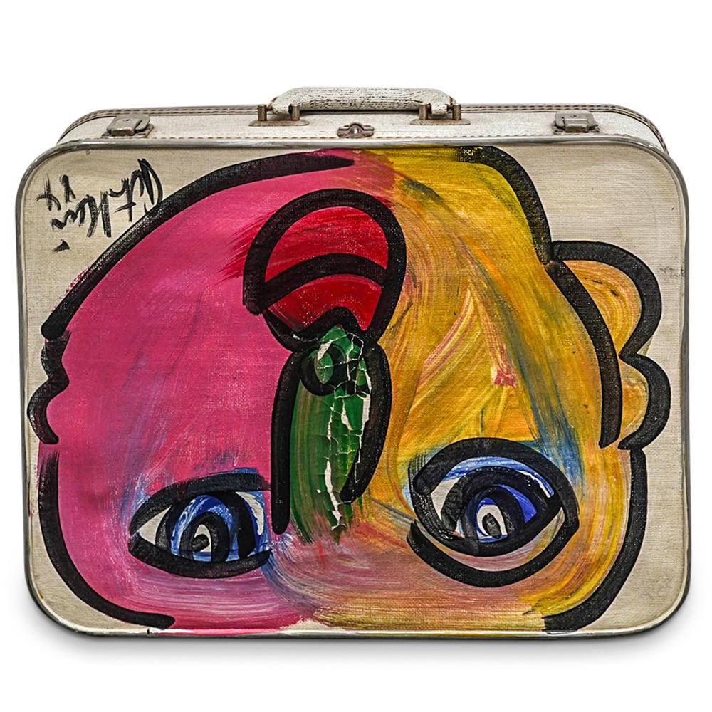 Peter Keil (B. 1942) "Going On A Tour Andy Warhol" Oil On Suitcase (1 of 15)