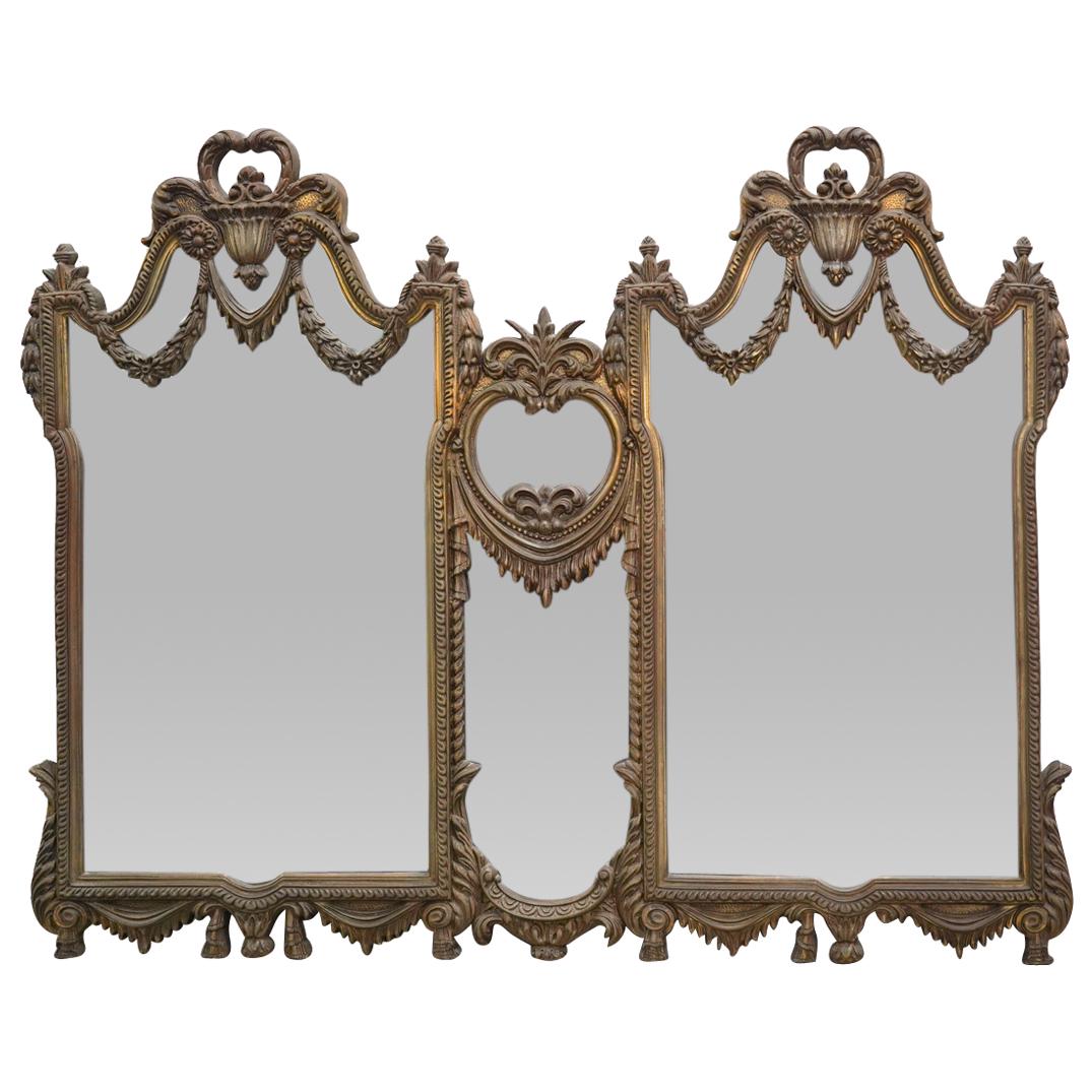 Antique French Empire Style Triple Wall Mirror Auction