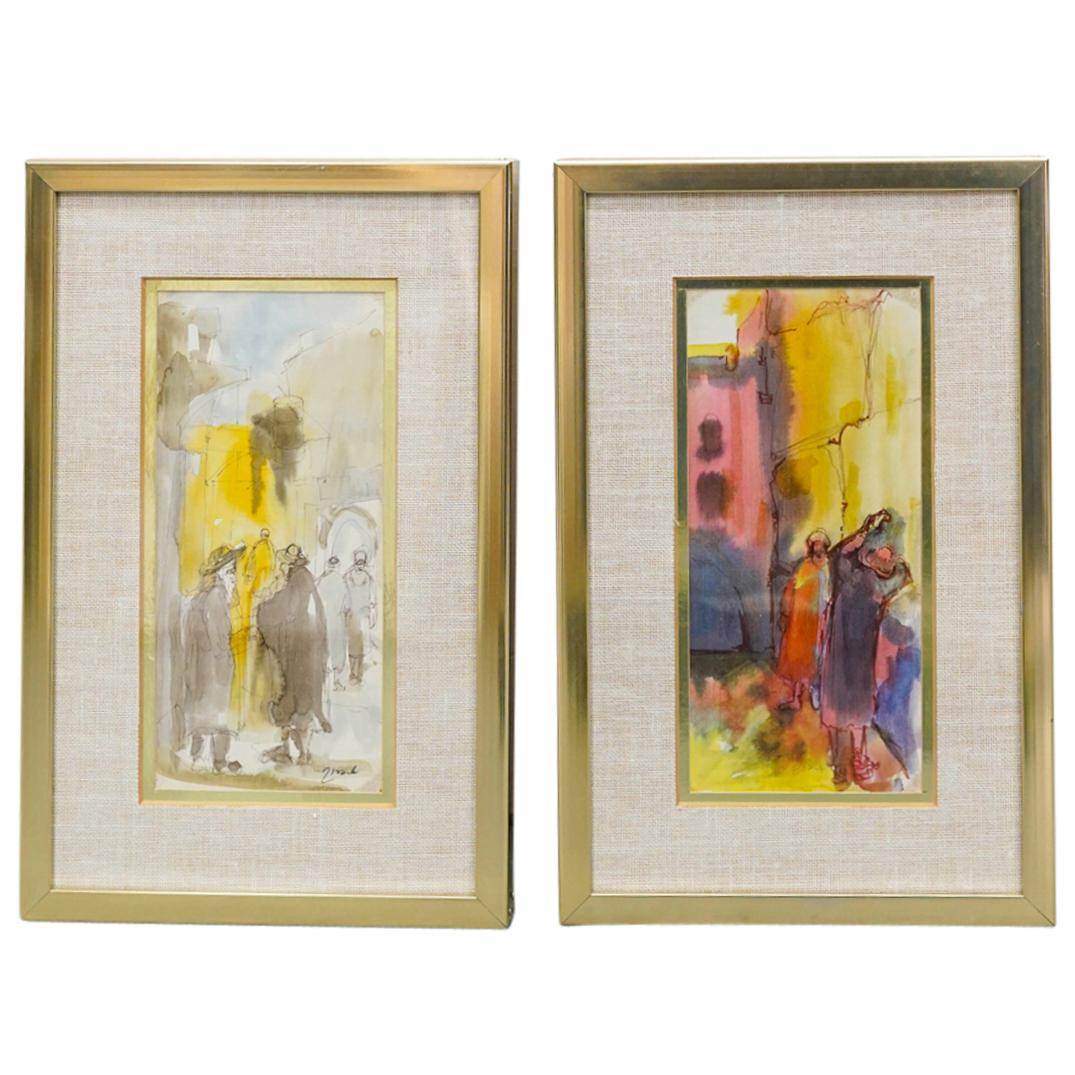 Pair Of Signed Watercolors (1 of 10)