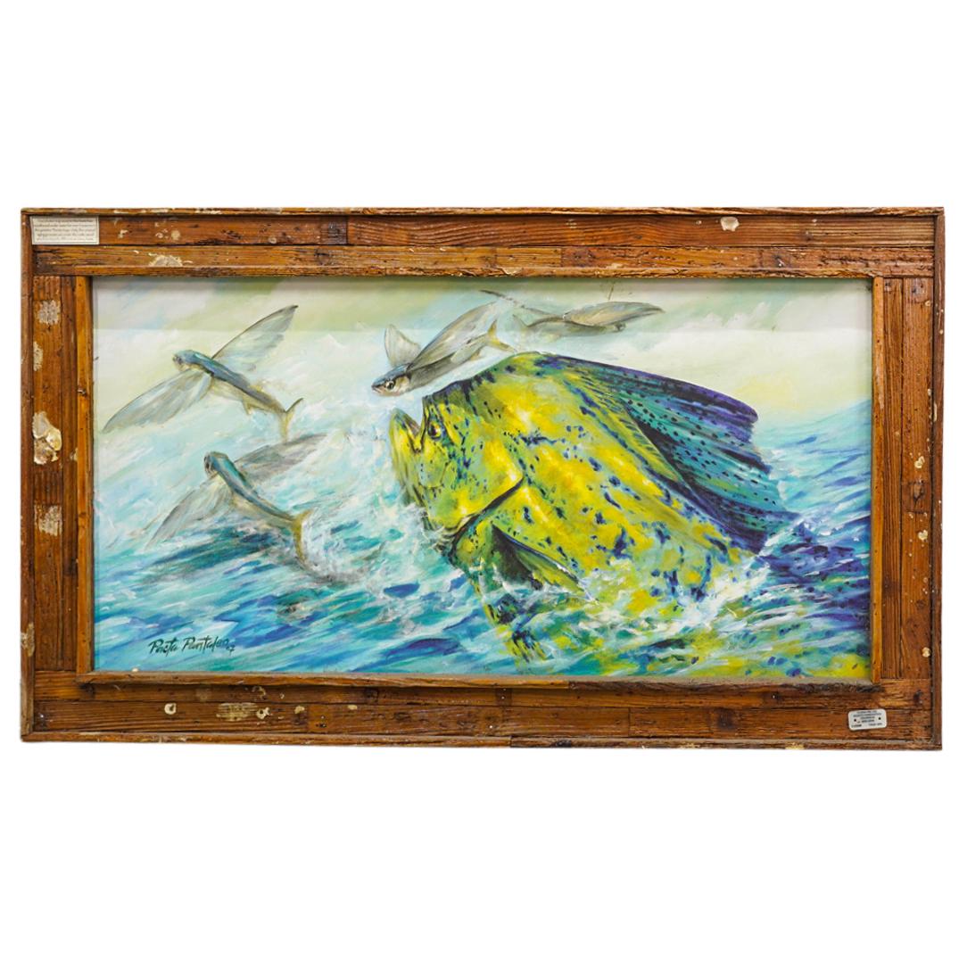 Roberto "Pasta" Pantaleo (Florida Keys) Oil On Canvas W/ Nautical Salvaged Frame (1 of 8)