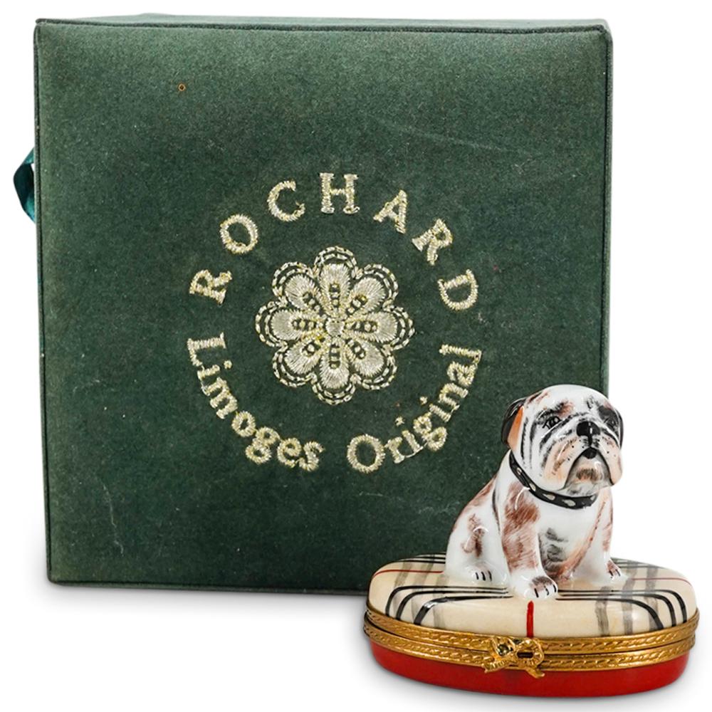 Limoges Rochard Porcelain "Bulldog" Trinket Box (1 of 6)
