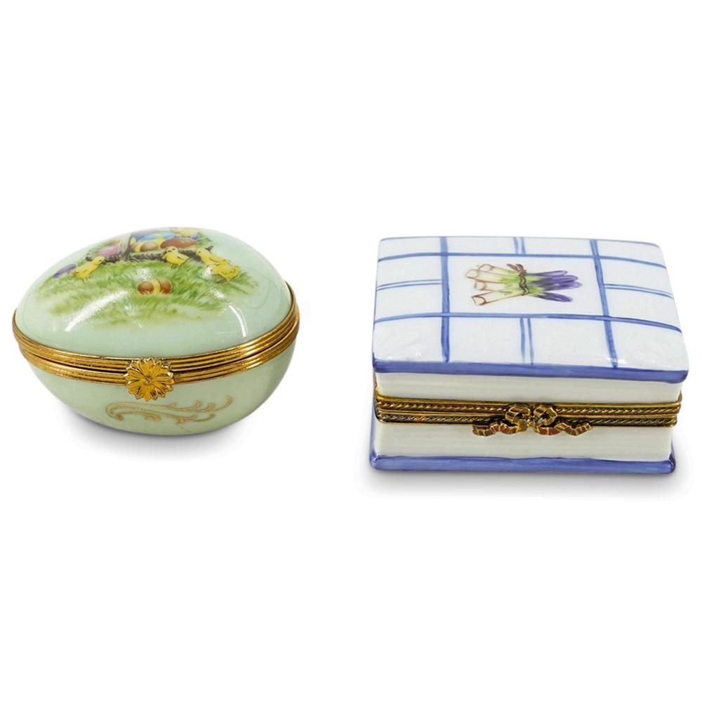 (2 Pc) Porcelain Trinket Boxes Grouping Set (1 of 11)