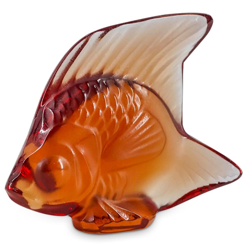 Lalique Crystal Amber Tropical Fish Figurine (1 of 3)