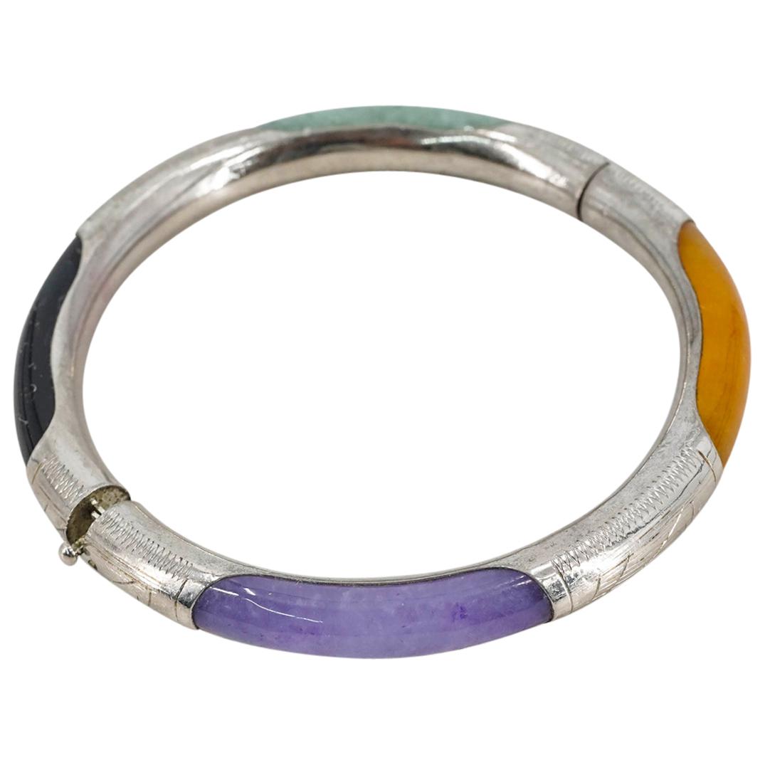 Sterling Silver Multi Colored Jadeite Bracelet (1 of 3)