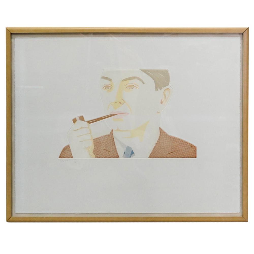 Alex Katz (American, b. 1927) "Man with Pipe" Etching & Aquatint (1 of 10)