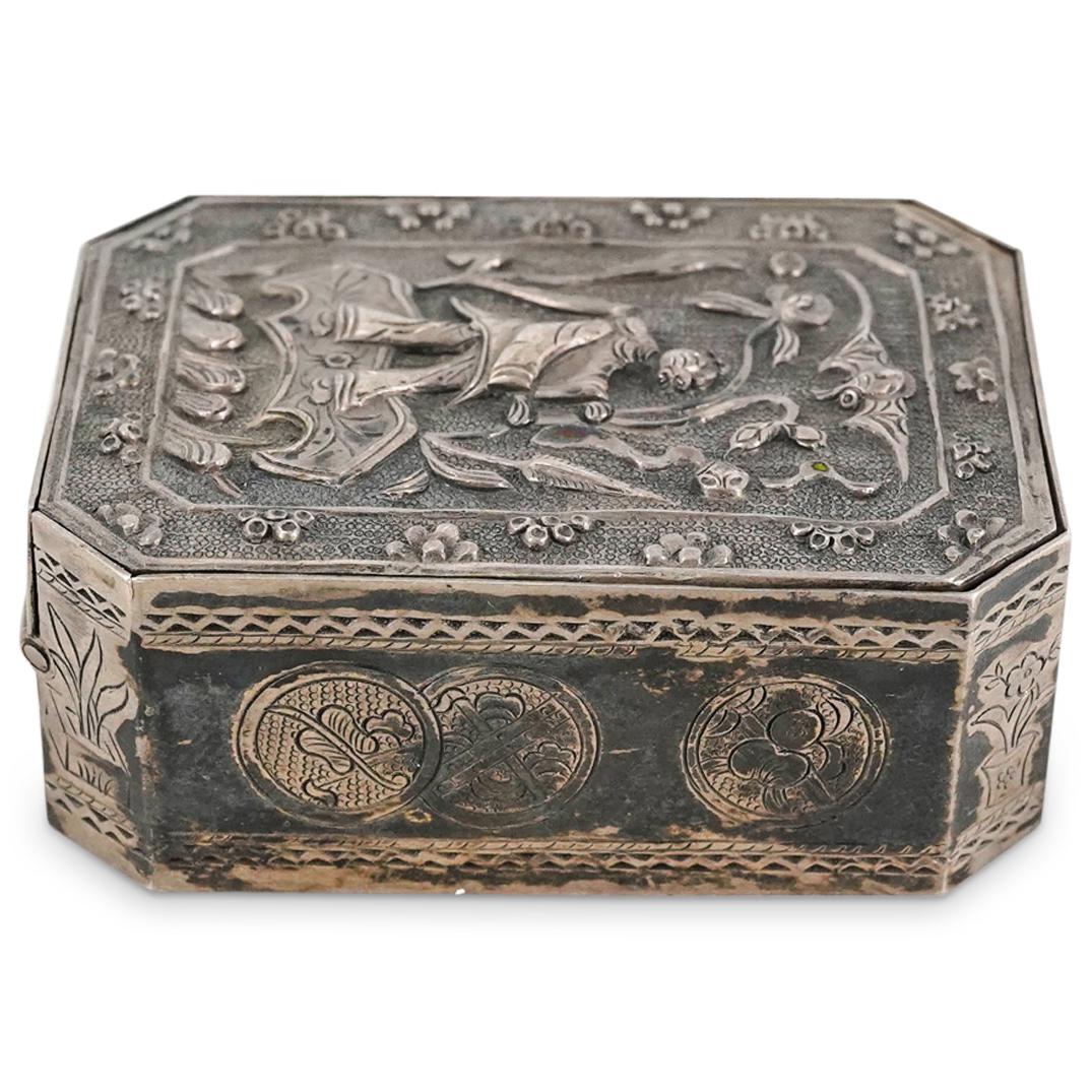 Unique Antique Chinese Silver Hinged Box (1 of 7)