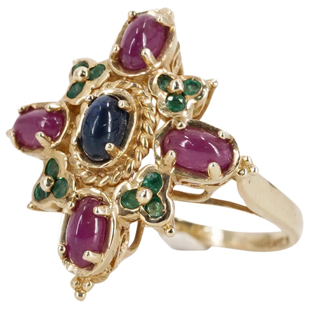 14K Gold Sapphire Ruby & Emerald Ring (1 of 5)