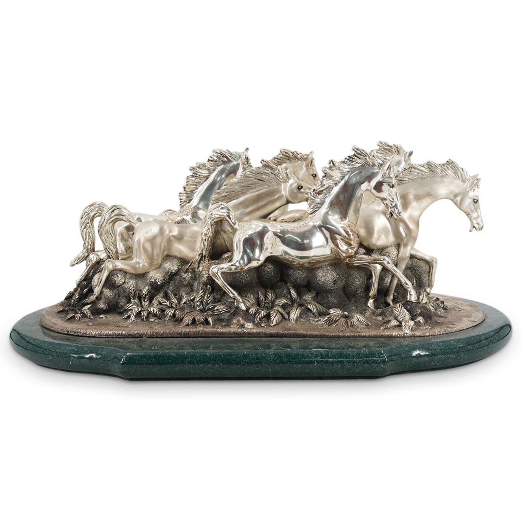 Cavalli Ripani (Italian, 20th C.) Silver Plated Horses (1 of 7)