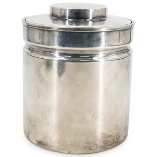 Italian Possib. Aldo Tura Silver Plated Ice Bucket: DESCRIPTION: Italian Macabo silver plated ice bucket possibly designed by Aldo Tura. With lid and featuring a metallic glass insert. Marked "Made in Italy Macabo Cusano Milanino" on underside. CIRCA: