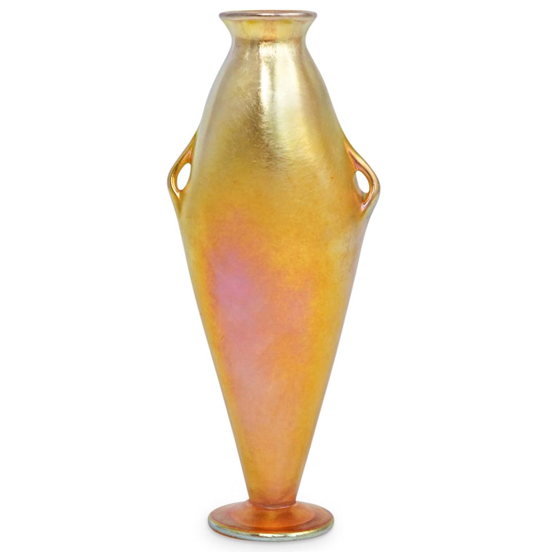 Tiffany Favrile Double Handle Glass Vase (1 of 6)