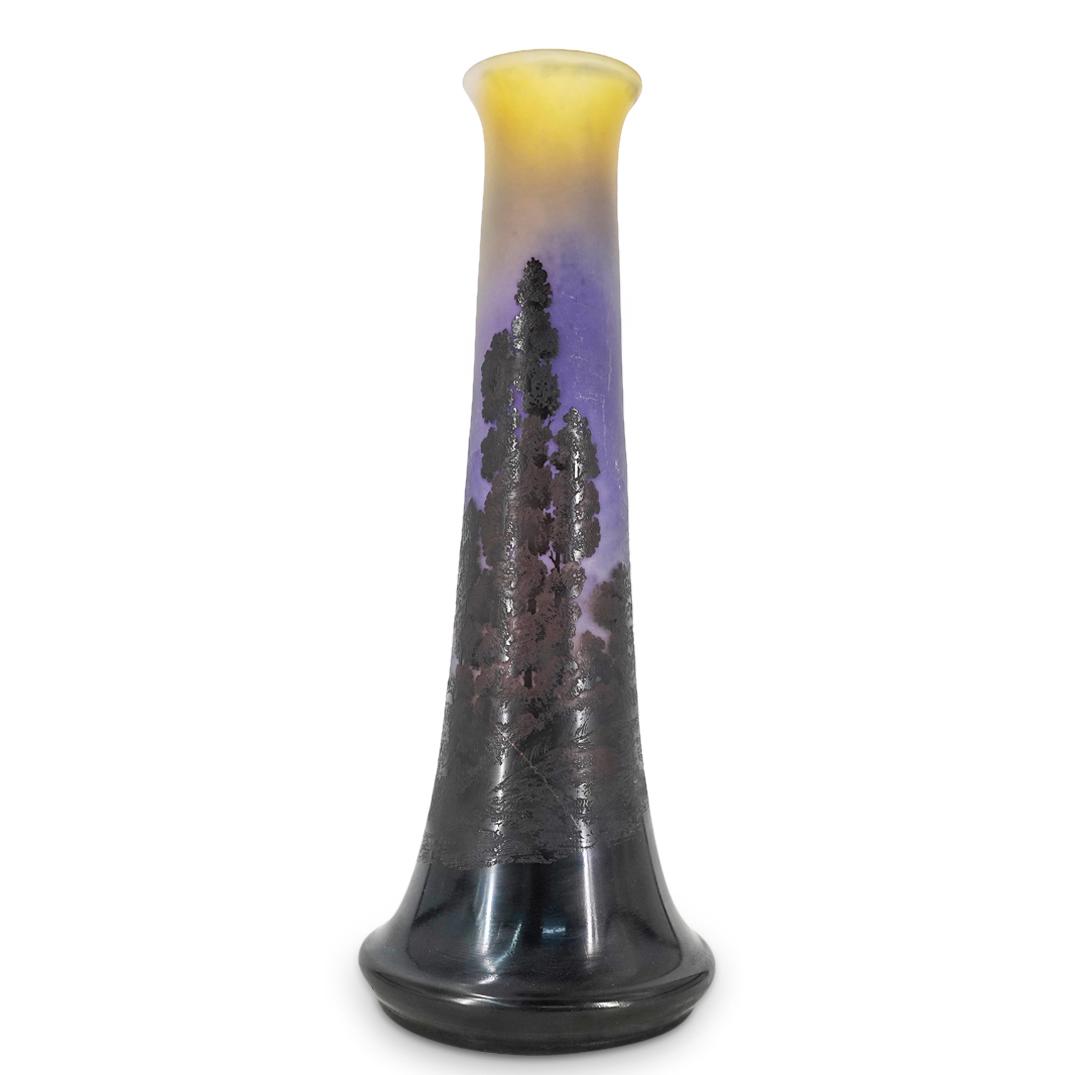 Emile Galle Gradient Forested Landscape Glass Vase (1 of 8)