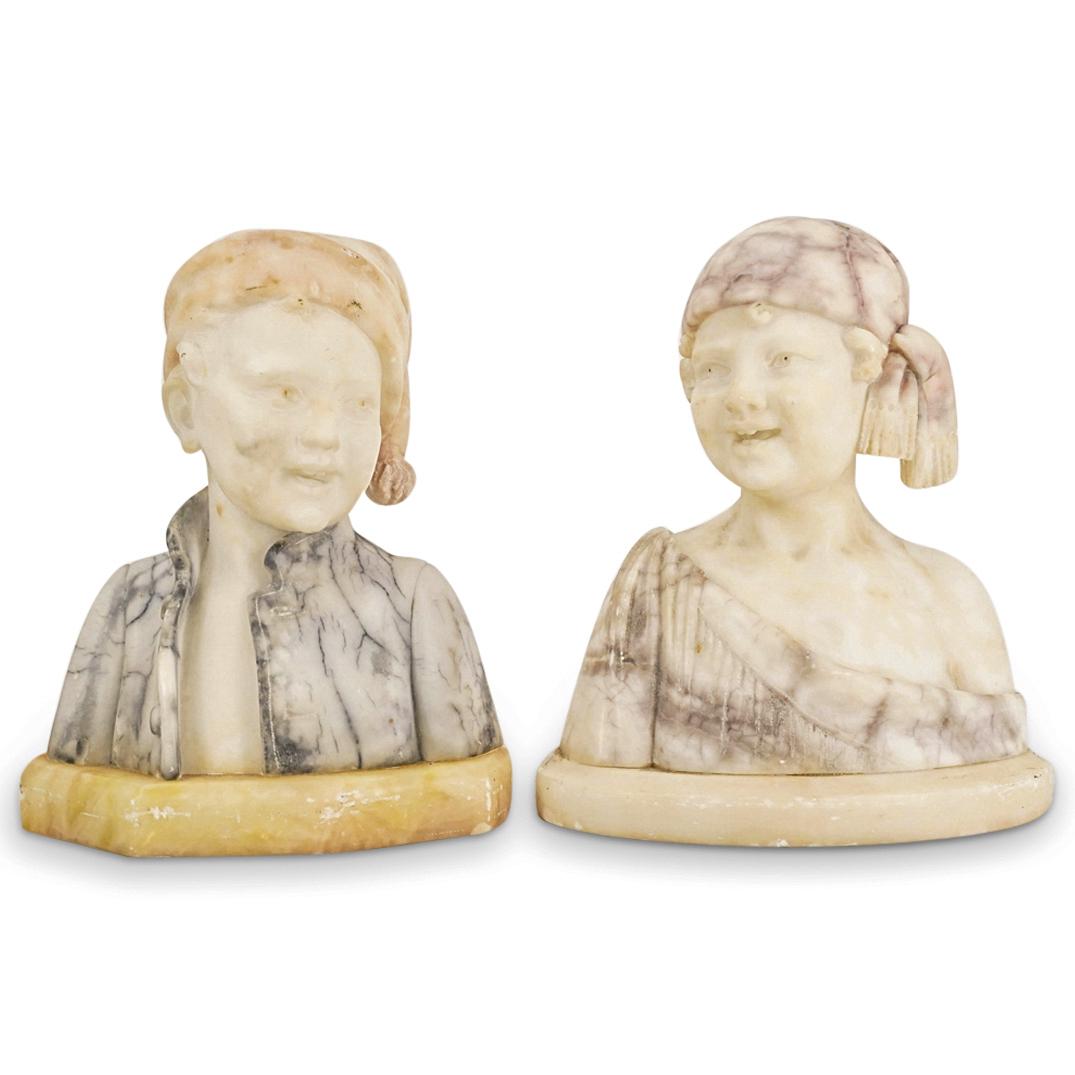 Pair Of Umberto Stiaccini (B. 19th C.) Alabaster Children (1 of 14)
