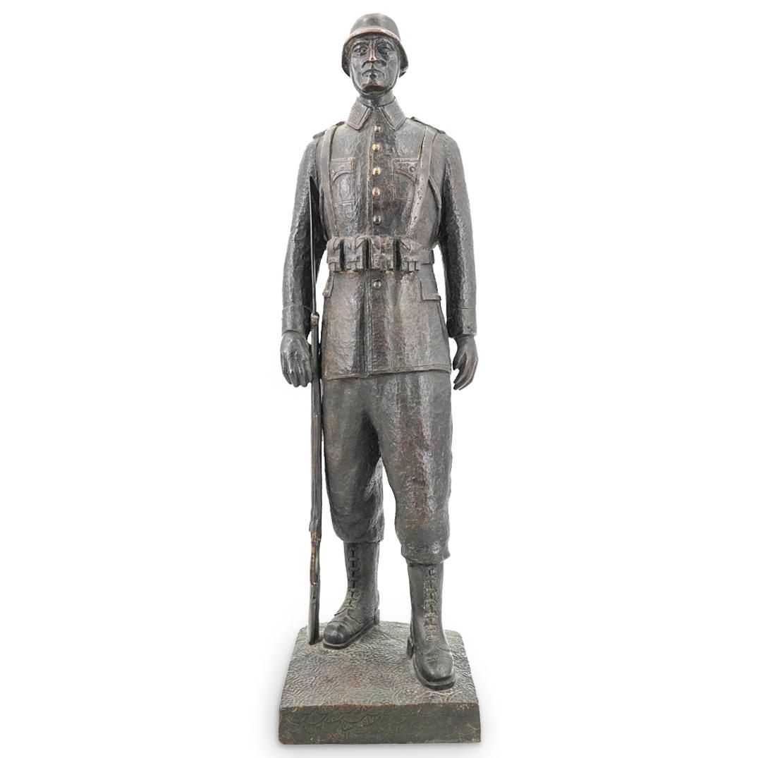 Bronze WWII French Soldier Statue (1 of 8)