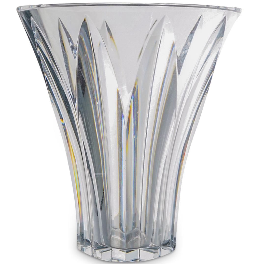 Baccarat Crystal "Cote D'Azur" Vase: DESCRIPTION: (1 Pc) Baccarat crystal vase in the "Cote D'Azur" cut crystal pattern, depicting cut panel designs on the bowl. Marked with the Baccarat hallmark on the underside. This set includes: (1 P