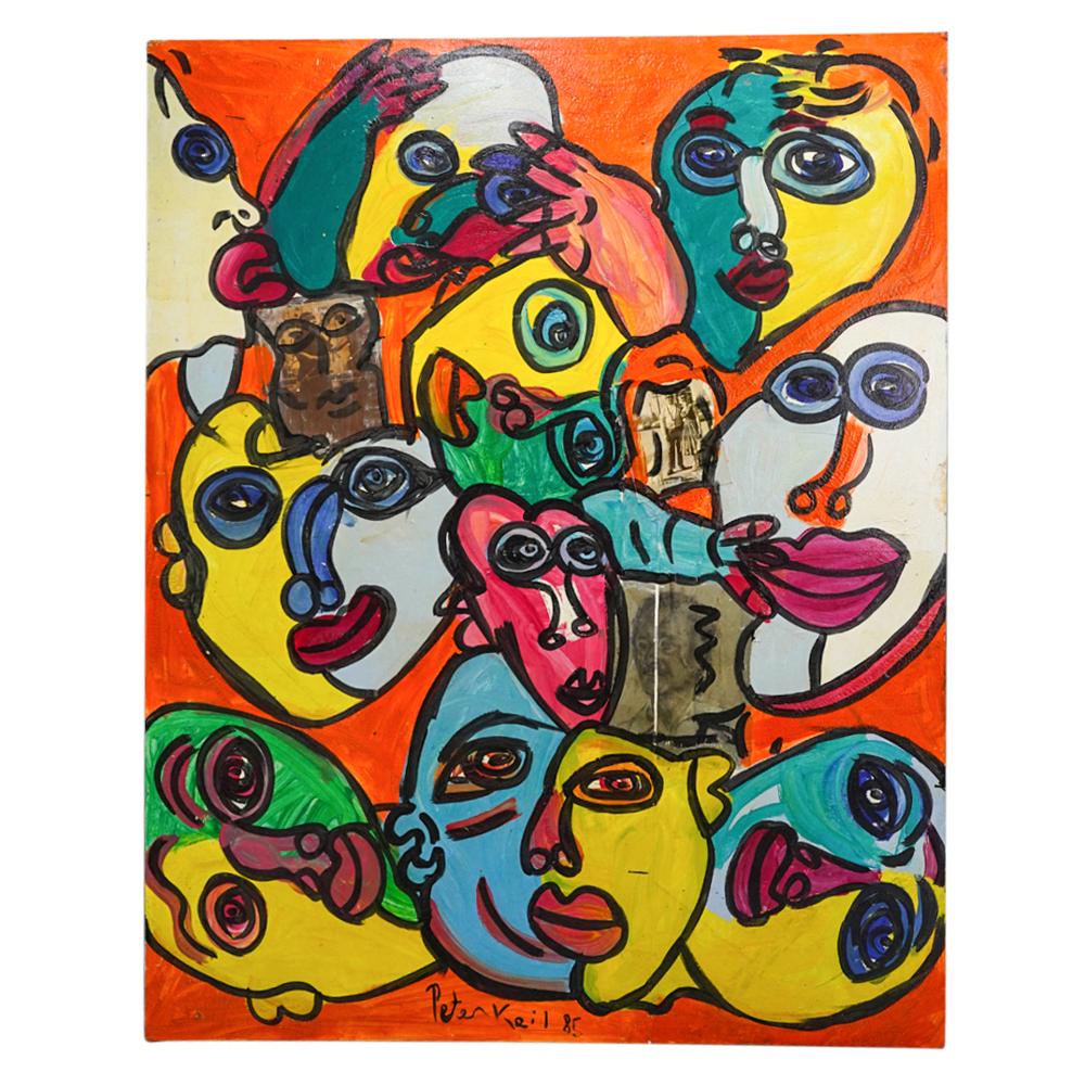 Monumental Peter Keil (B. 1942) Mixed Media On Canvas Painting (1 of 11)