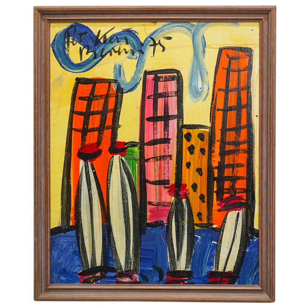 Peter Keil (Germany, 1942) "Miami Beach" Painting On Board (1 of 9)