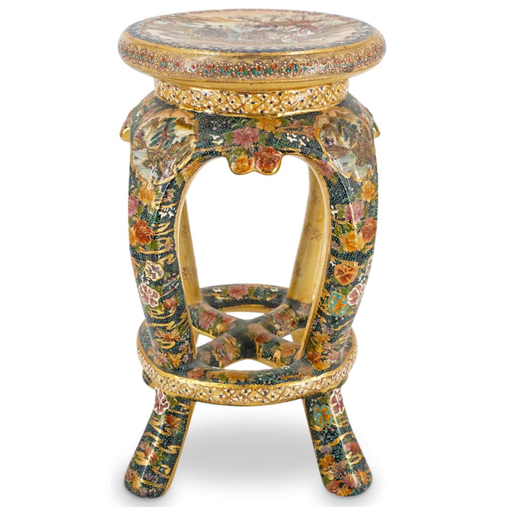 Vintage Japanese Satsuma Style Porcelain Stool (1 of 9)