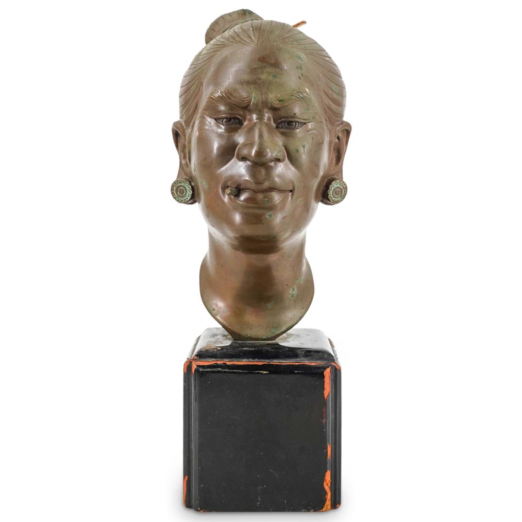 Gia Loi Bronze Bust Of Man On Lacquered Base (1 of 8)