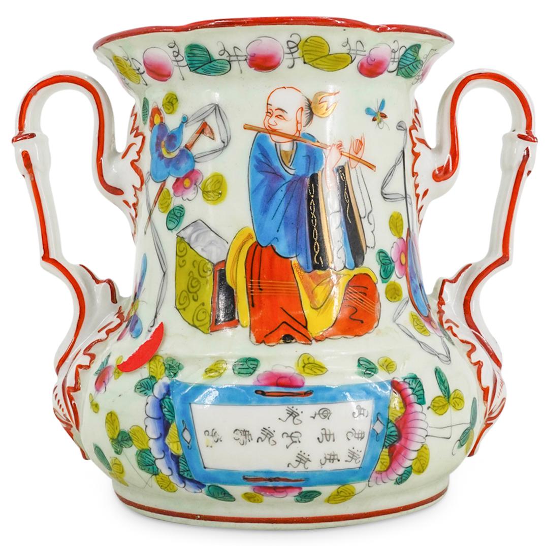 Antique Hand Painted Chinoiserie Vase (1 of 8)