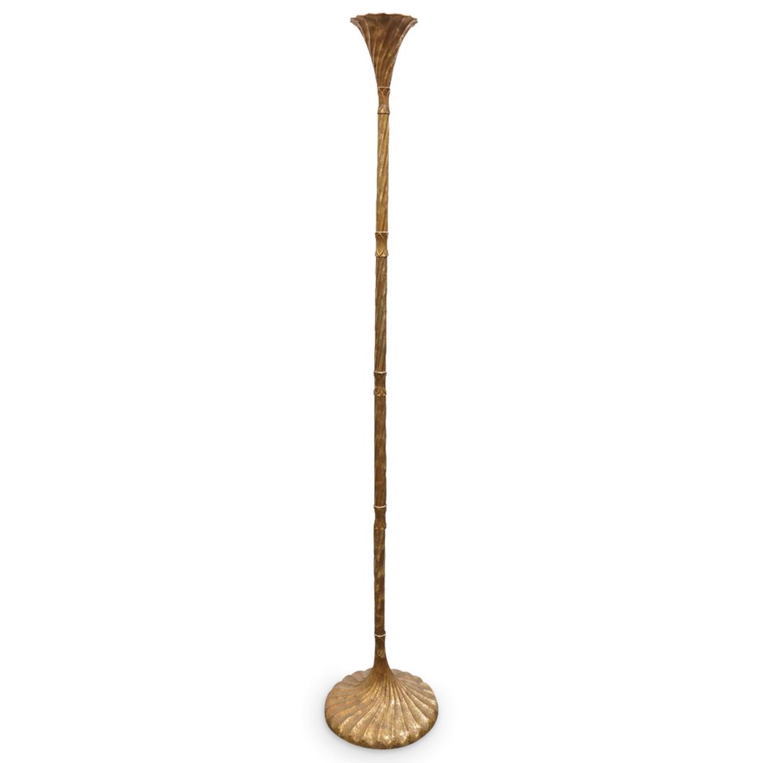 Vintage Torchiere Mixed Metal Floor Lamp (1 of 7)