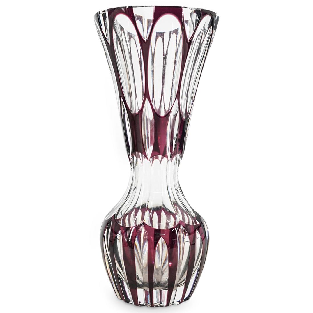 Bohemian Crystal Cut Amethyst Vase (1 of 4)