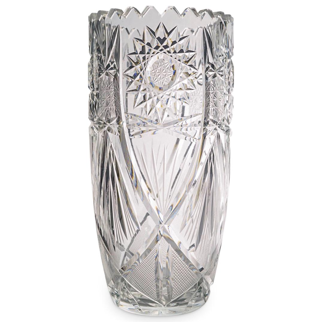 Large American Crystal Cut Vase (1 of 8)