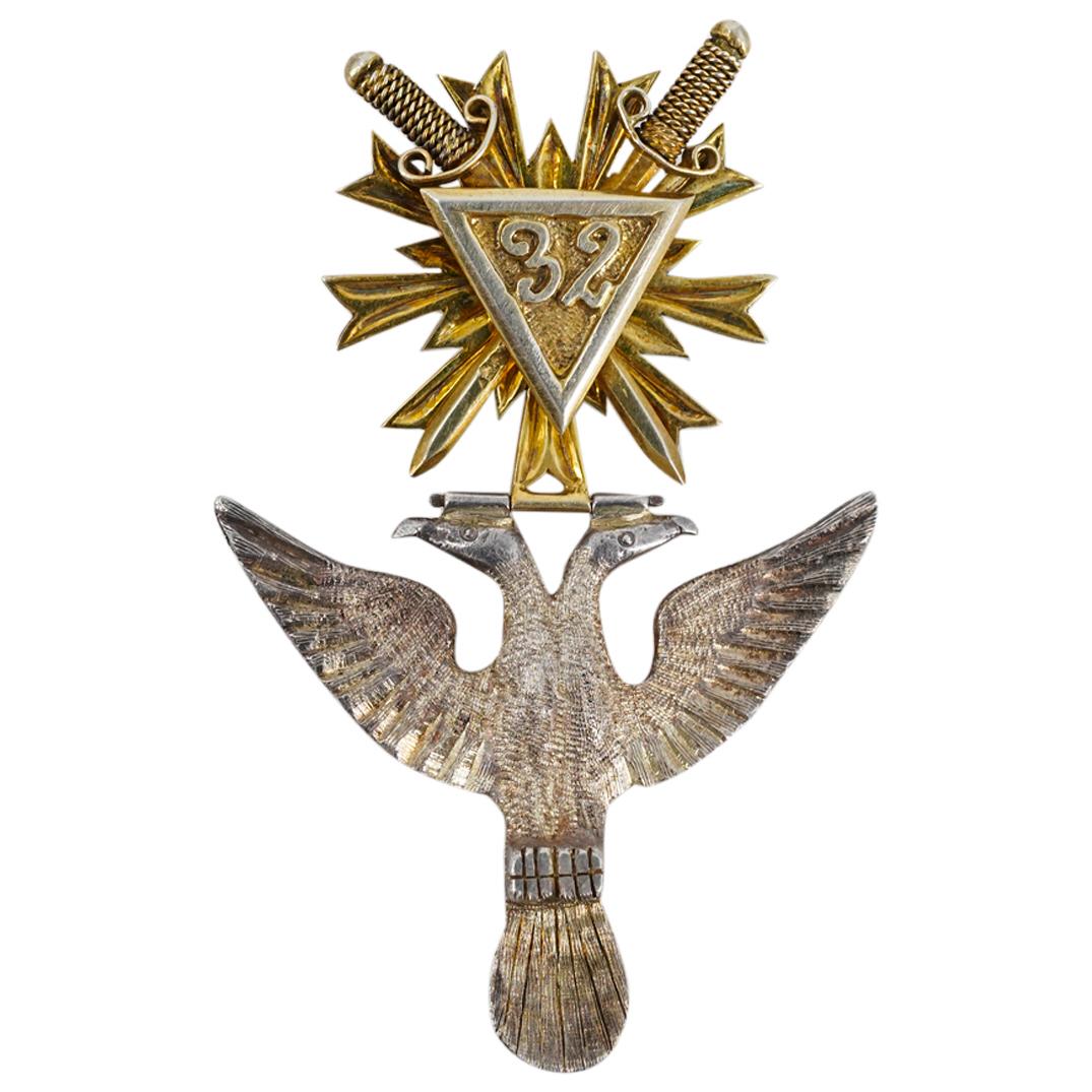 Masonic Double Eagle Silver Pendant (1 of 1)