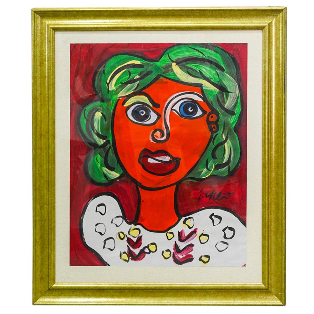 Peter Keil (Germany, 1942) Female Portrait Painting On Paper (1 of 9)