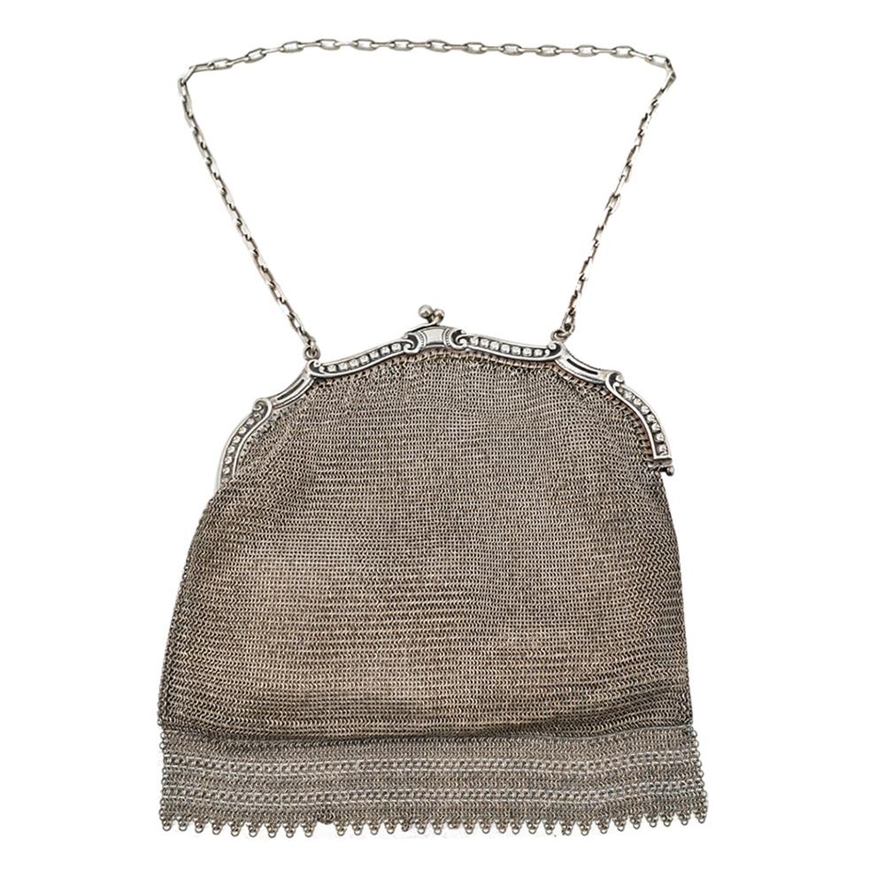 Antique Silver Plated Mesh Purse (1 of 8)