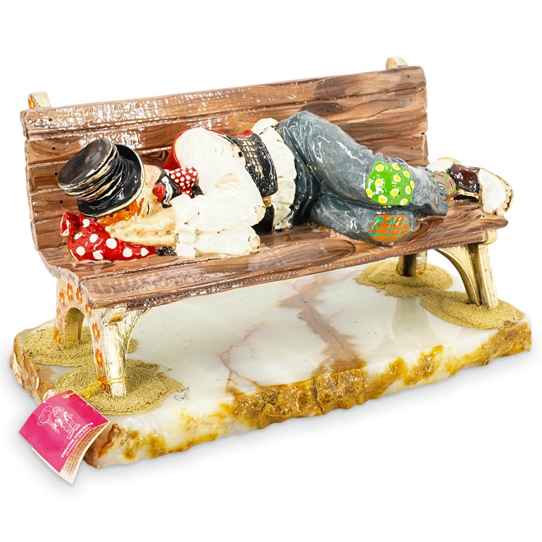 Ron Lee "Clown Sleeping In A Bench" Clown Sculpture (1 of 7)