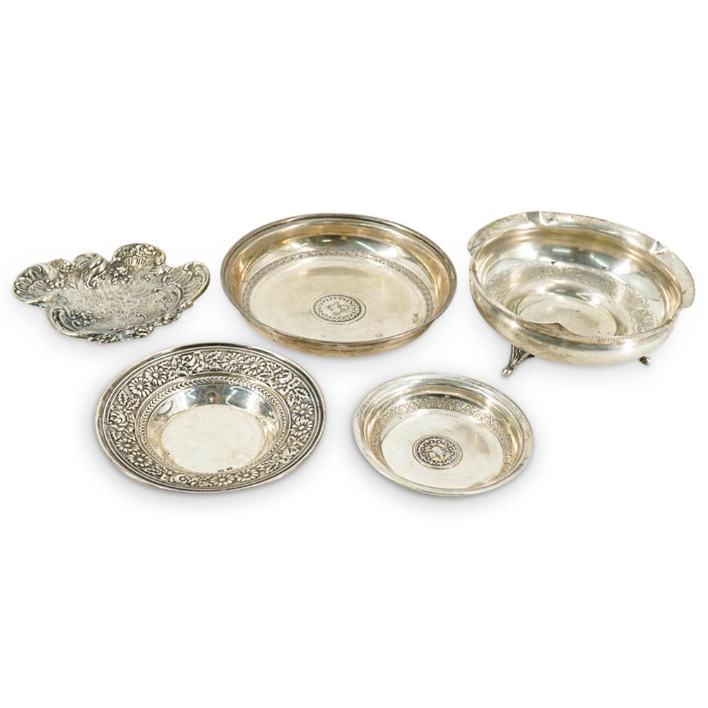 (5 Pc) Silver Small Dishes & Bowls Assorted Grouping Set (1 of 13)