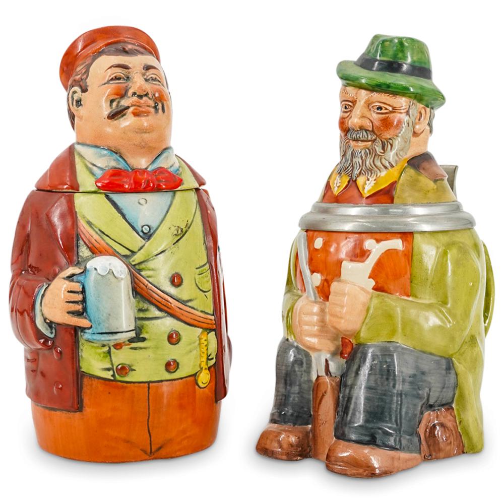 (2 Pc) Vintage Eckhardt & Engler Western Germany Figural Steins (1 of 16)