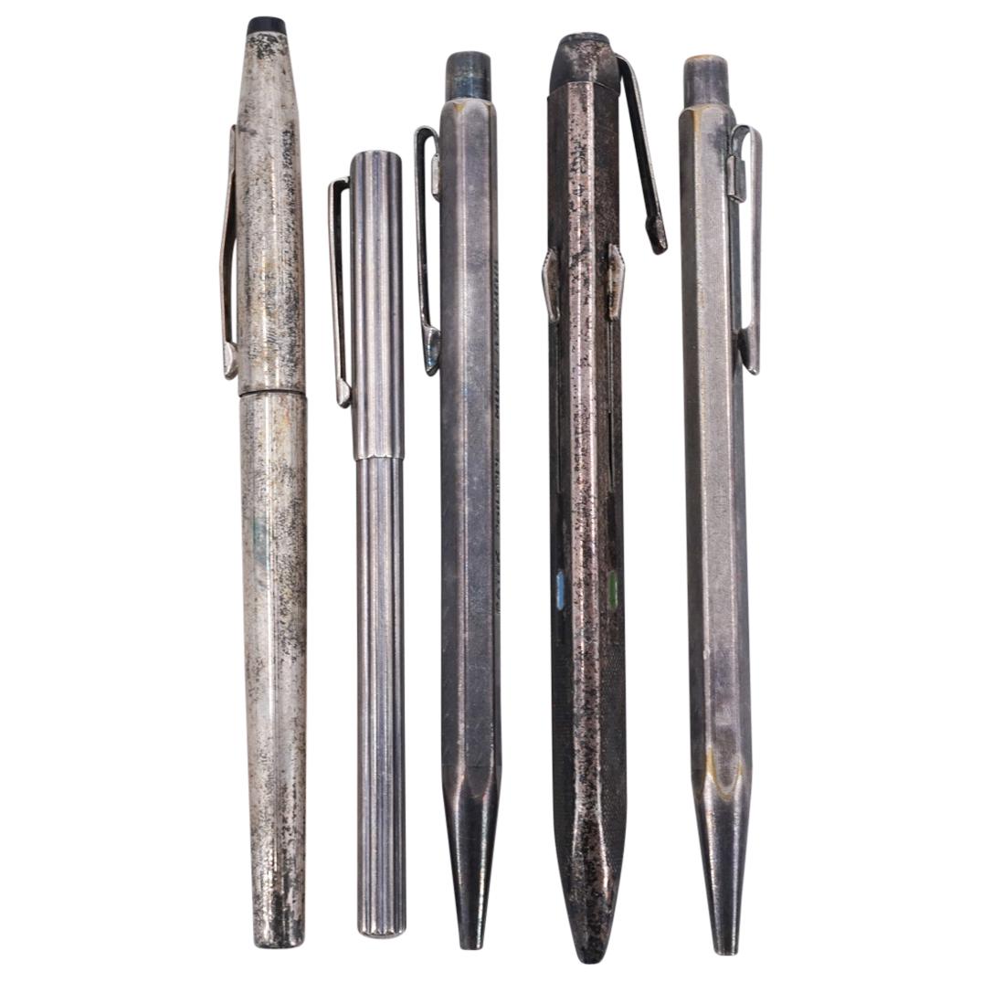 (5Pc) Sterling Silver Pen Grouping (1 of 9)