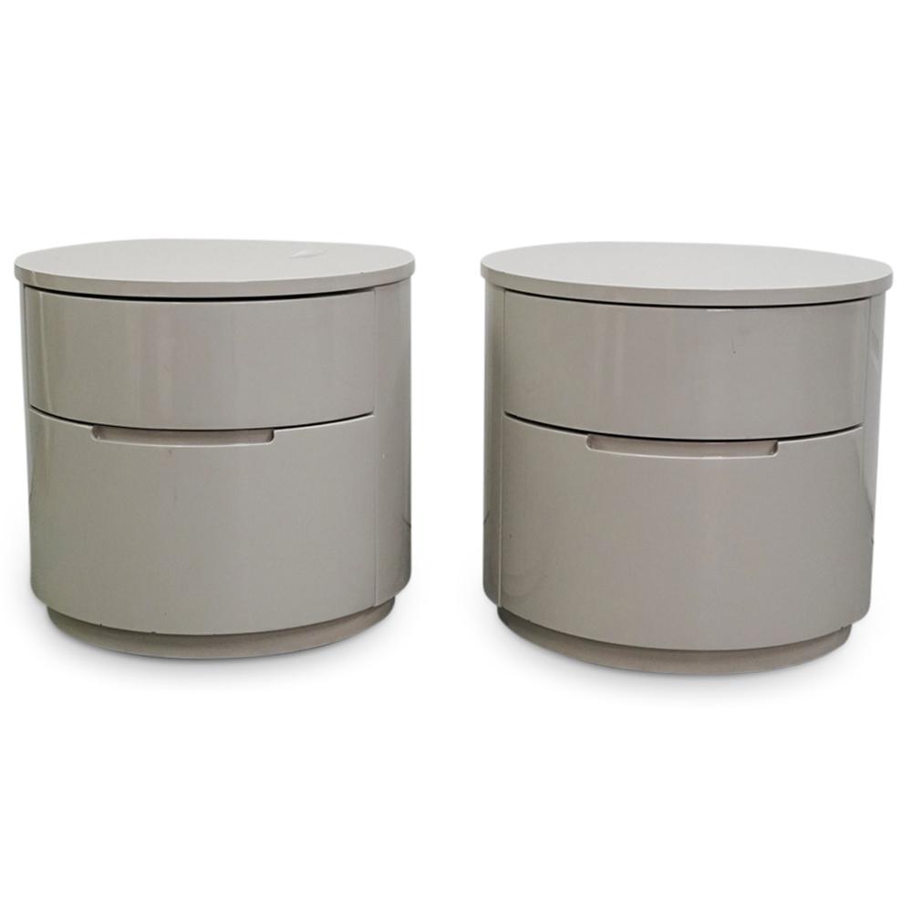 Pair Mid Century Modern Lacquered Wood Side Tables (1 of 8)