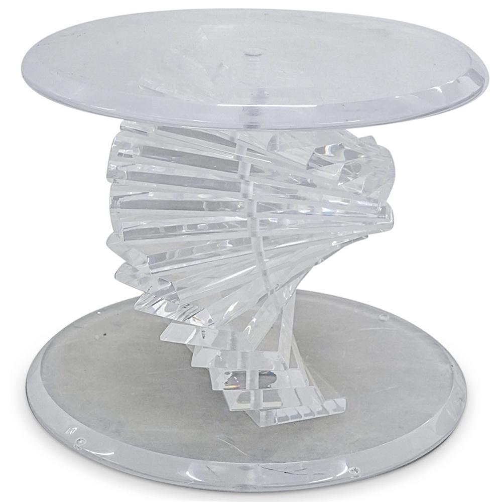 Vintage Twisted Circular Lucite Side Table (1 of 3)