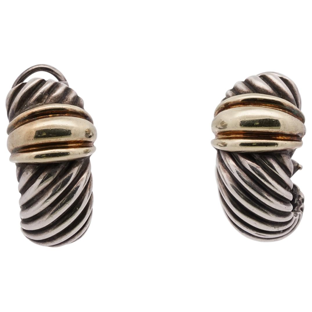 David Yurman 18k Gold and Sterling Silver Earrings (1 of 4)