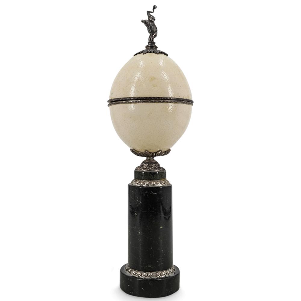 Maitland Smith Ostrich Egg Lidded Vessel (1 of 5)