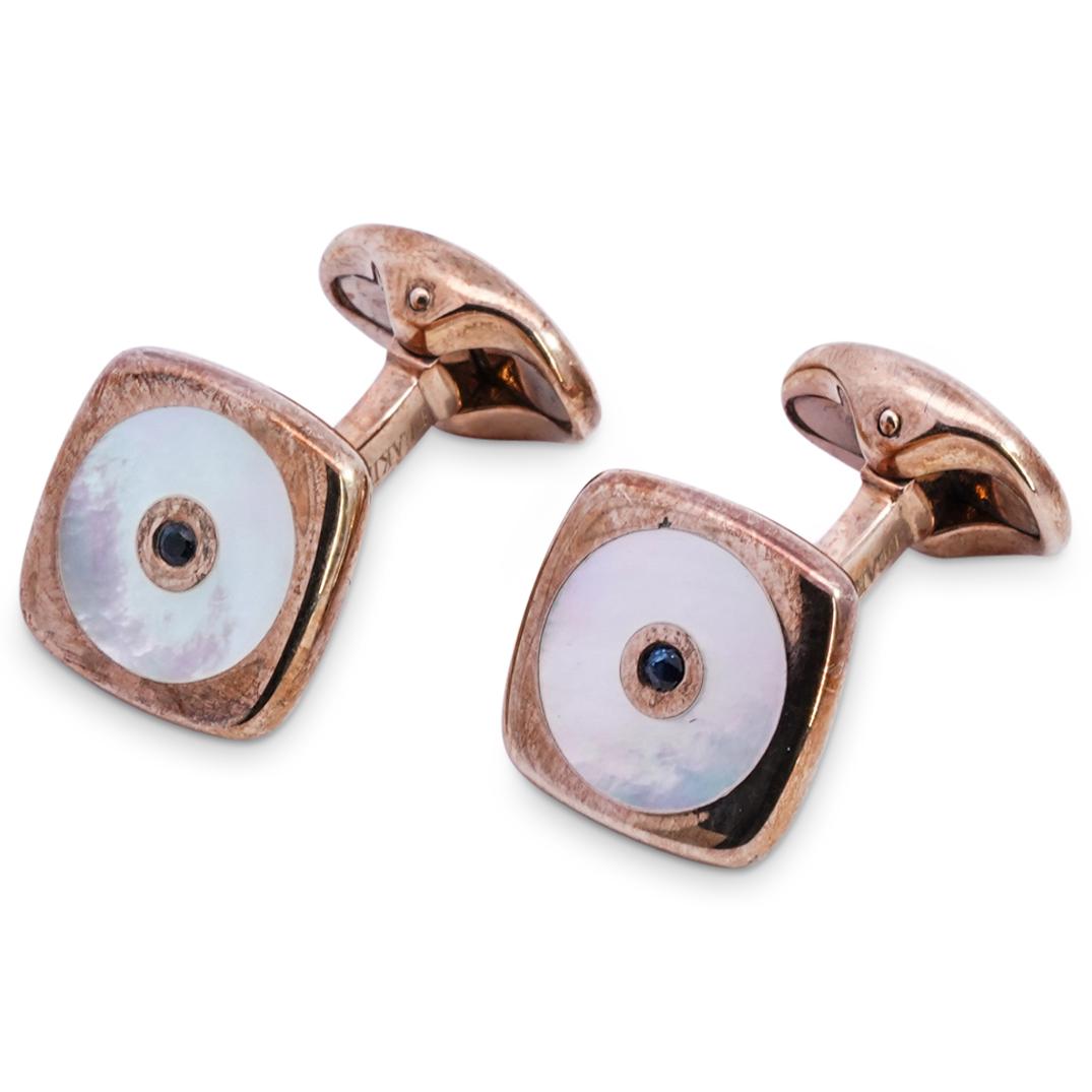 Deakin Francis Sterling Silver and MOP Cufflinks (1 of 9)