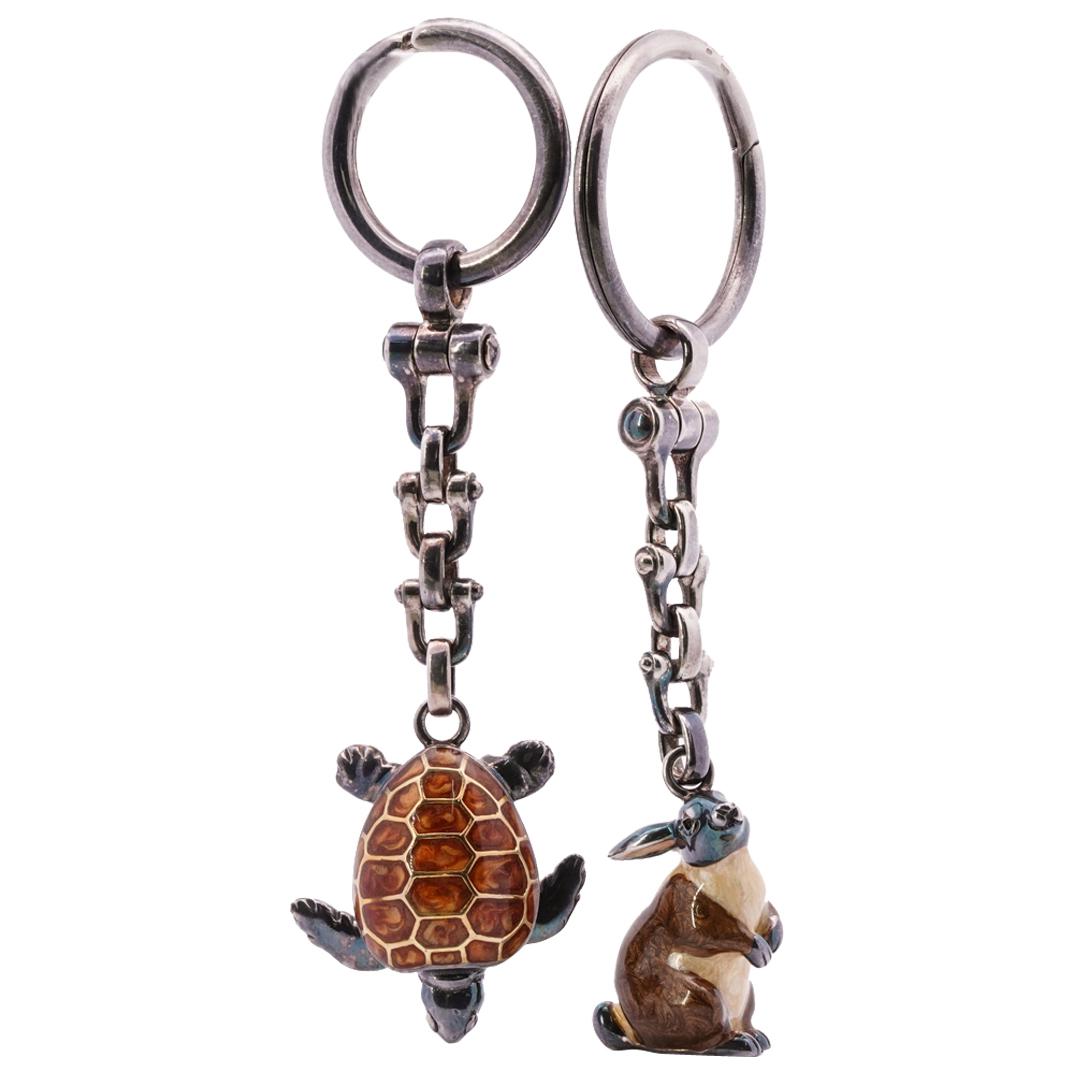 (2 Pc) Thistle and Bee Enamel Keychains (1 of 6)