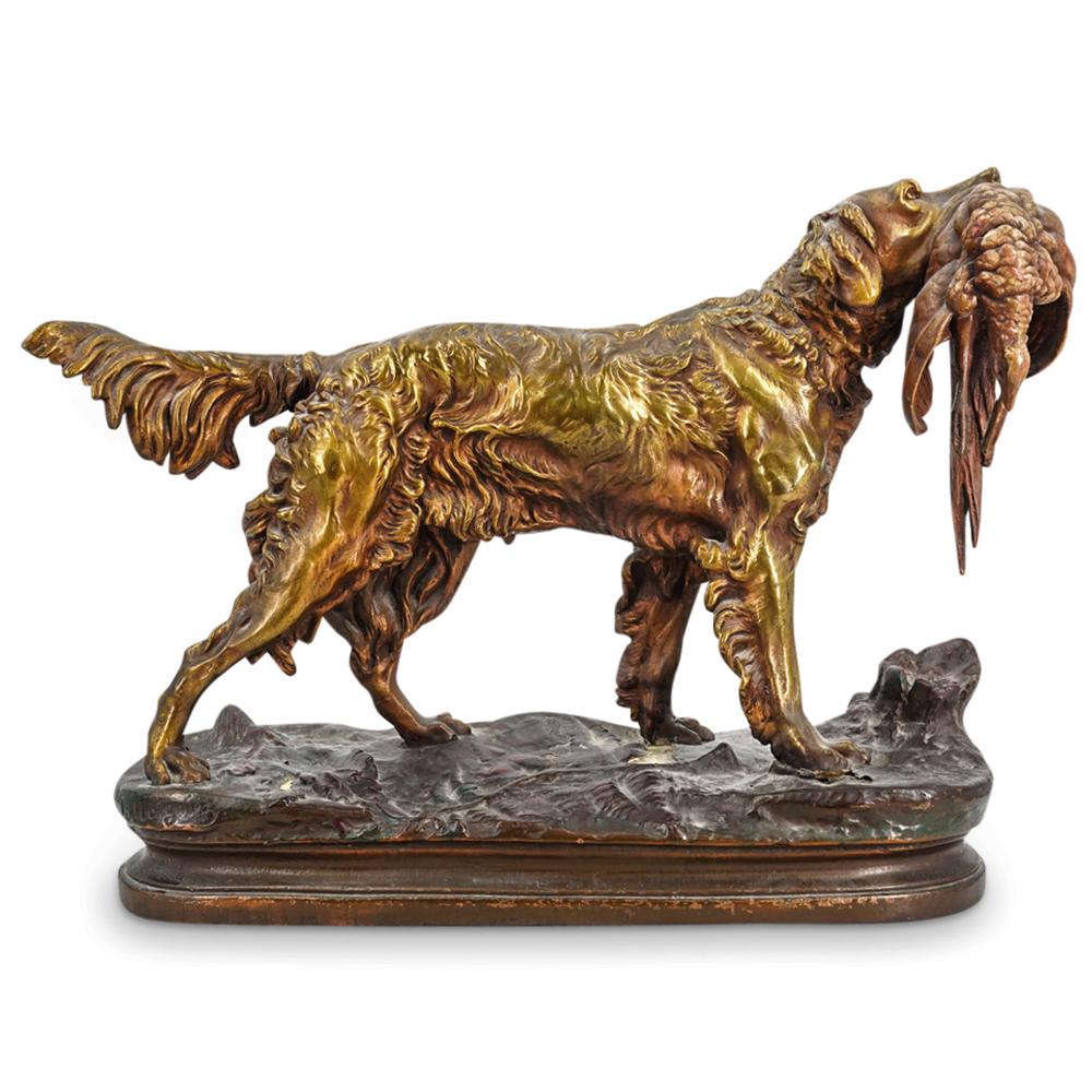 After Jules Moigniez Cast Stone Hunting Dog With Game (1 of 8)