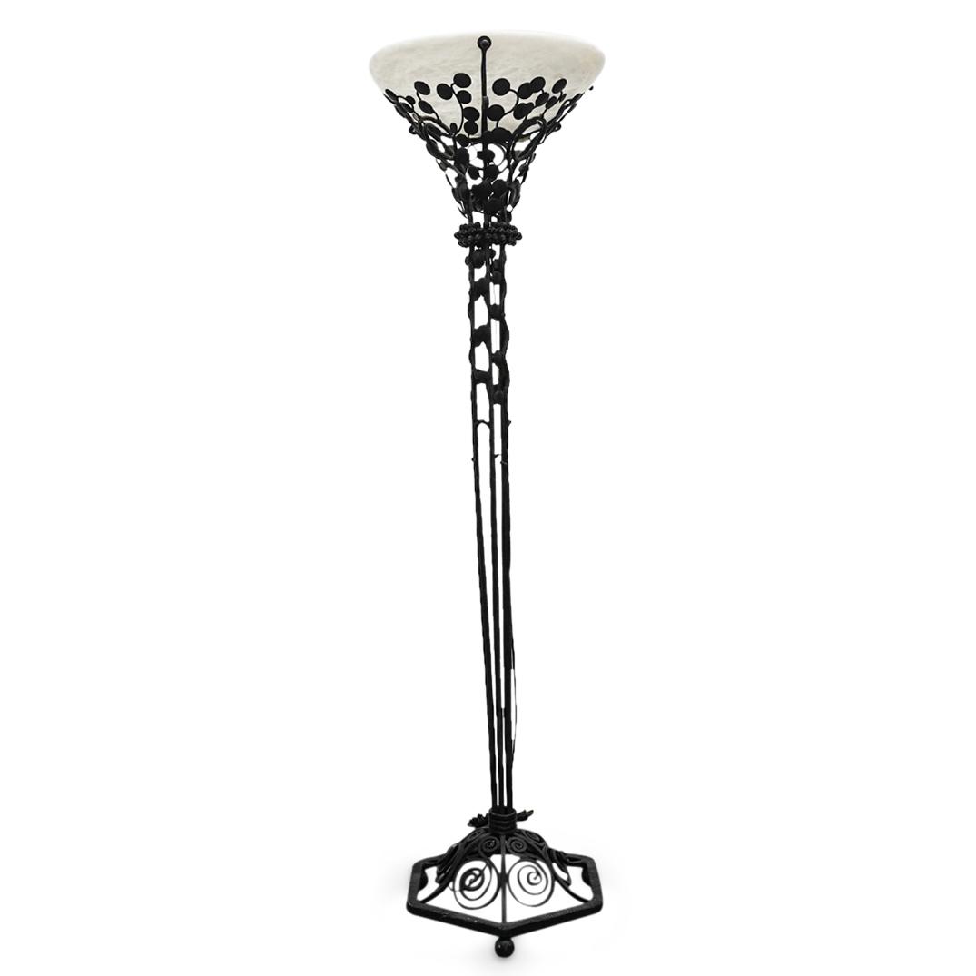 Manner of Edgar Brandt Art Deco Iron Floor Lamp (1 of 8)