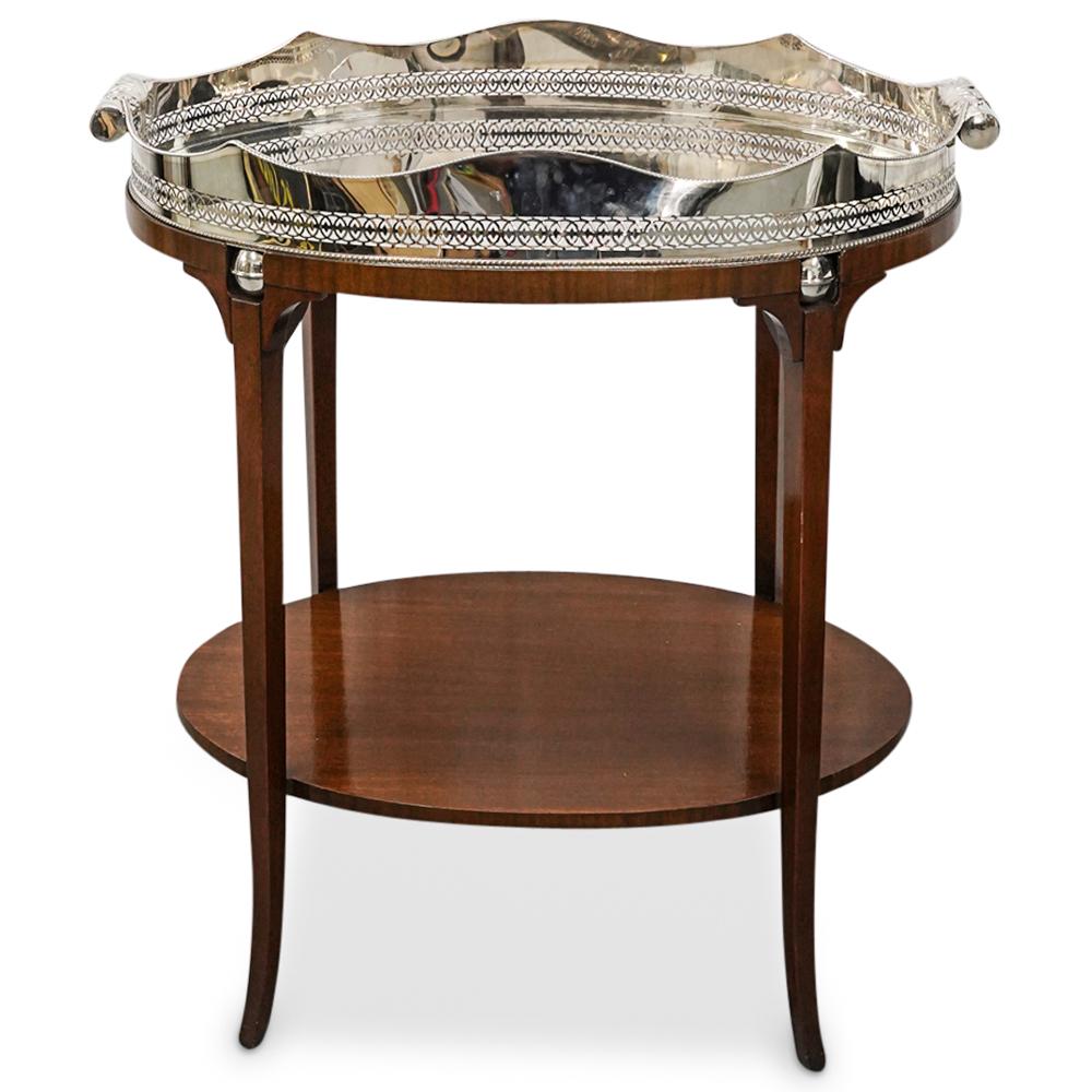 Sheffield Silver Plated Reticulated Bar Tray Table (1 of 8)