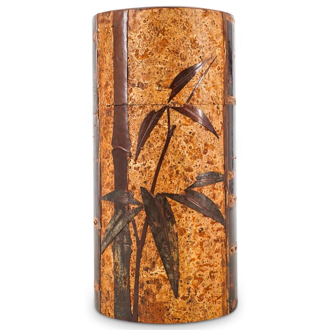 Japanese Bark Covered Tin Tea Canister (1 of 8)