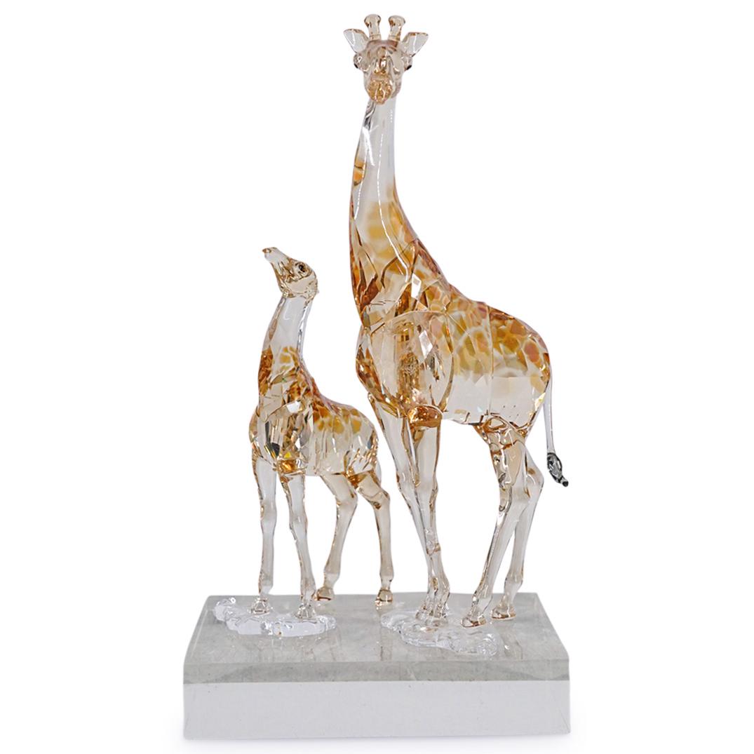 (2 Pc) Swarovski Crystal Giraffe Figurines On Base (1 of 10)