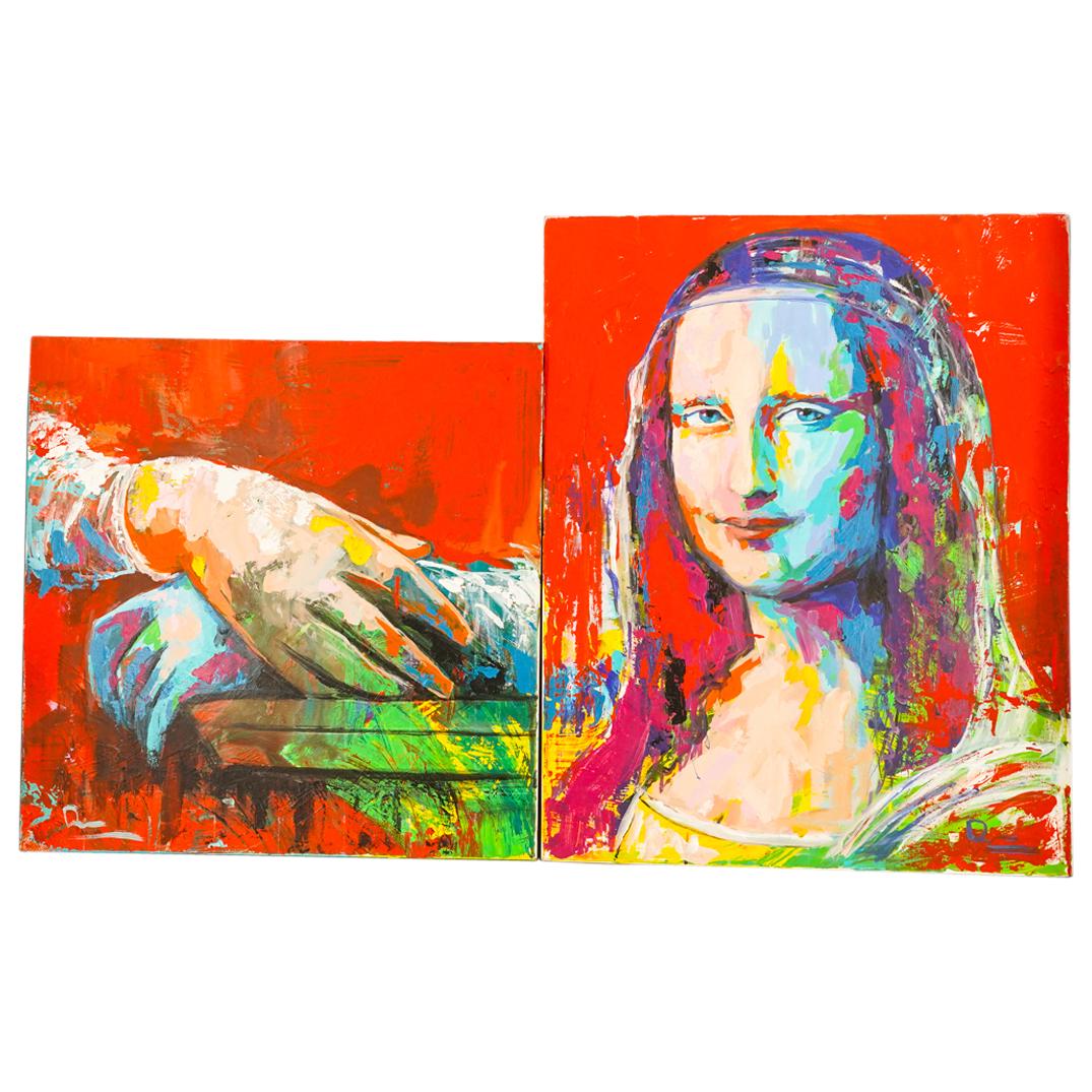 (2Pc) After Peter Max (American b. 1937) Acrylic On Canvas Paintings (1 of 16)