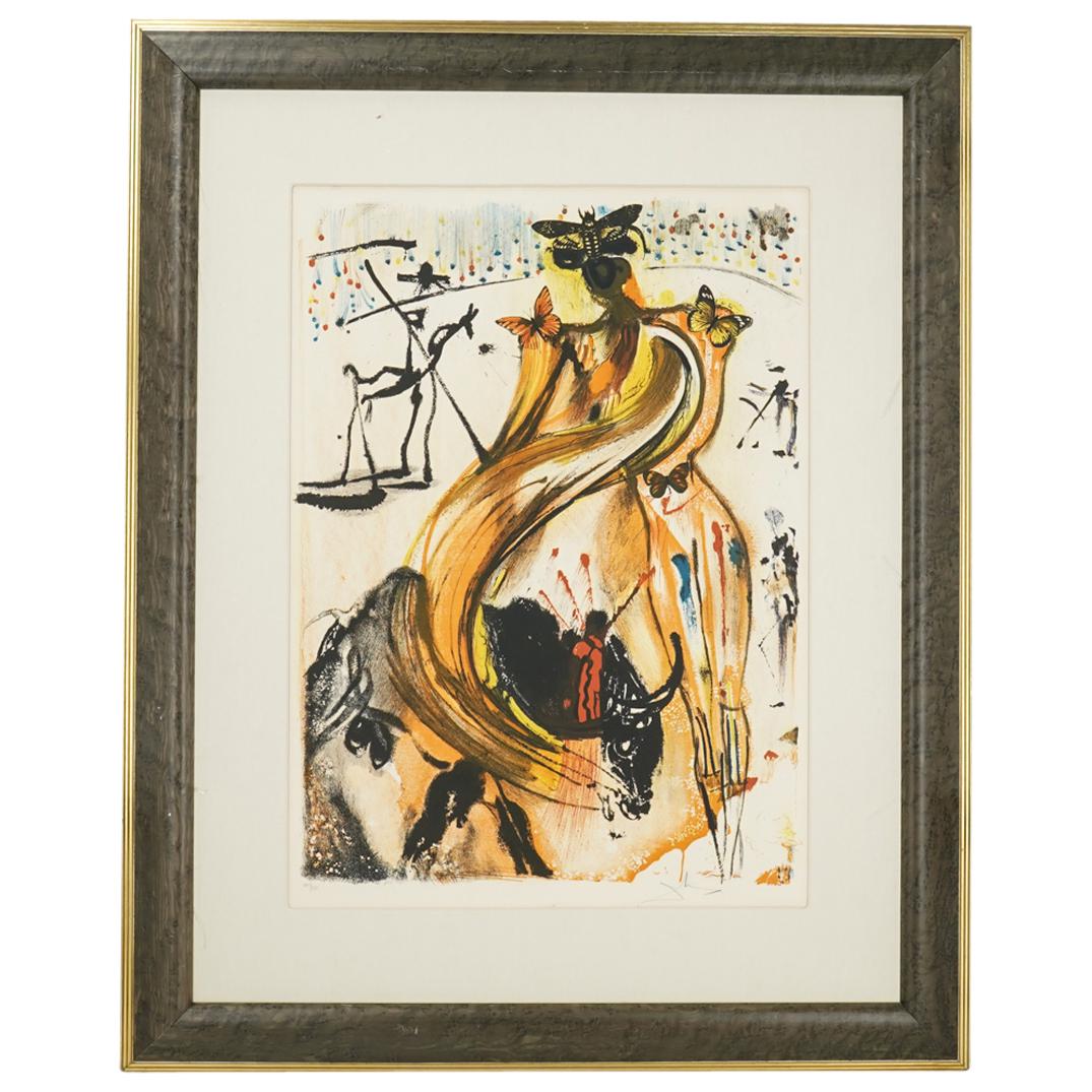 Salvador Dali (Spanish, 1904-1989) "Bullfighter With Butterflies" Lithograph (1 of 7)
