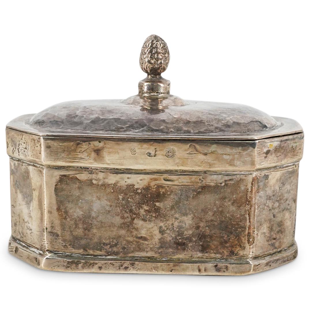 Antique Spanish Hinged Lidded 915 Silver Lidded Box (1 of 6)